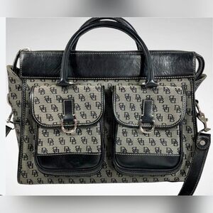 Vintage Dooney & Bourke Signature Double Pocket Tote Y2K
